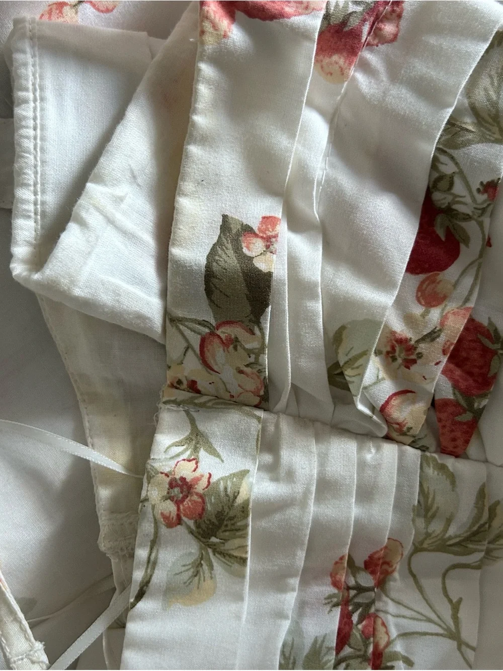 Abercrombie White Floral Strawberry Print Sundress